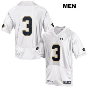 Notre Dame Fighting Irish Men's Avery Davis #3 White Under Armour No Name Authentic Stitched College NCAA Football Jersey VGG8799NS